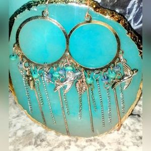 Vintage Brass beaded Dangle Earrings.